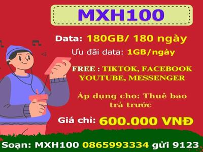 Gói MXH100 với trải nghiệm miễn phí Facebook cùng TikTok.